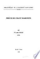 Précis de chant maronite