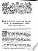 Précis de la lettre emanée du cabinet de S.M. I. & R. au Feld-Marêchal Comte de Daun en datte du 22. Iuin 1757