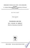 Préliminaires à une étude sur l'origine du songhay