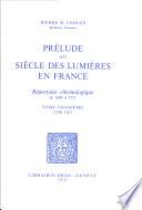 Prélude au siècle des lumières en France