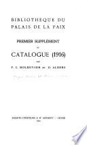 Premier supplément du Catalogue (1916)
