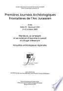 Premières Journées archéologiques frontalières de l'Arc jurassien