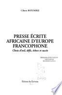 Presse écrite africaine d'Europe francophone