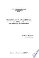 Presse féminine et critique littéraire de 1800 à 1830