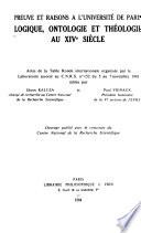 Preuve et raisons à l'Université de Paris