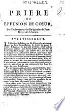 Priere ou effusion de coeur sur l'enlevement des religieuses de Port-Royal des Champs