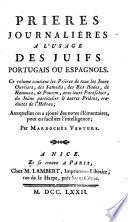 Prières journalières à l'usage des juifs portugais ou espagnols