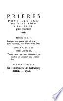 Prières pour les soldats et pionniers de l'Eglise reformée