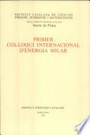 Primer Col·loqui Internacional d'Energia Solar