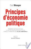 Principes d'économie politique. Première édition critique incluant les annotations inédites de l'aut