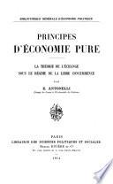 Principes d'économie pure