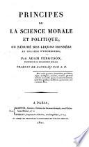 Principes de la sience morale et politique