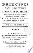Principes des coutumes d'Anjou et du Maine