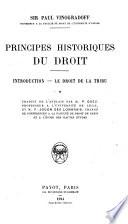 Principes historiques du droit