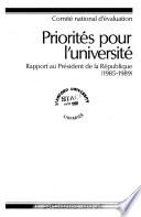 Priorités pour l'université