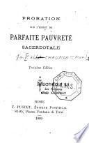 Probation sur l'esprit de parfaite pauvreté sacerdotale