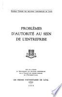 Problemes d'Autorite au Sein de l'Entreprise