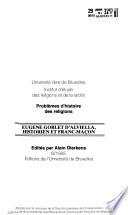 Problèmes d'histoire des religions