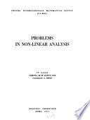 Problems in Non-linear Analysis