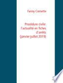 Procédure civile: l'actualité en fiches d'arrêts (janvier-juillet 2019)