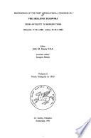 Proceedings of the First International Congress on the Hellenic Diaspora: From antiquity to 1453