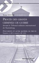 Procès des grands criminels de guerre devant le Tribunal militaire international de Nuremberg