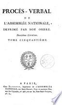 Procès-verbal de l'assemblée des communes et de l'Assemblée nationale, imprimé par son ordre