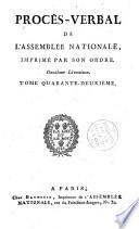 Procès-verbal de l'assemblée des communes et de l'Assemblée nationale, imprimé par son ordre