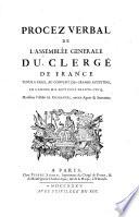 Procès-verbal de l'Assemblée Générale du Clergé de France