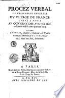 Procès-verbal de l'assemblée générale du clergé de France tenue en 1645