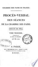 Procès-verbal des séances de la Chambre des pairs