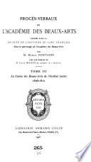 Procès-verbaux de l'Académie des Beaux-arts