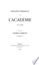 Procès-verbaux de l'Acadèmie du Gard
