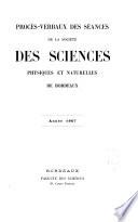 Procès-verbaux des séances de la Société des sciences physiques et naturelles de Bordeaux