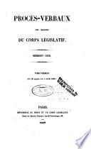 Procés-verbaux des séances du Corps Législatif