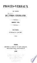 Procés-verbaux des séances dur Corps législatif