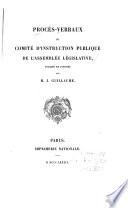 Procés-verbaux du Comité d'instruction publique de l'Assembelée législative, pub