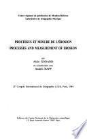 Processes and measurement of erosion