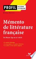 Profil - Mémento de la littérature française