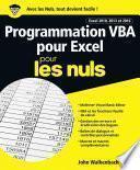 Programmation VBA pour Excel 2010, 2013 et 2016 pour les Nuls grand format