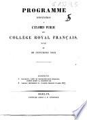 Programme d'invitation à l'examen public du Collége royal français, fixé au 29. septembre 1843