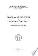 Programme des cours