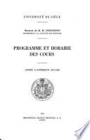Programme des cours