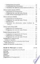 Programme des cours