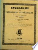 Programme des exercices littéraires du collège municipal de Gand