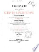 Programme, ou Résumé des leçons d'un cours de constructions