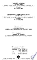 Programmes Agréés de Formation Spécialisée