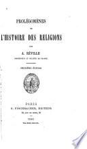 Prolégomènes de l'histoire des religions