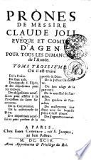 PRÔNES DE MESSIRE CLAUDE JOLI EVÊQUE ET COMTE D'AGEN, POUR TOUS LES DIMANCHES de l'Année