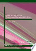Properties and Testing Techniques of Inorganic Materials II